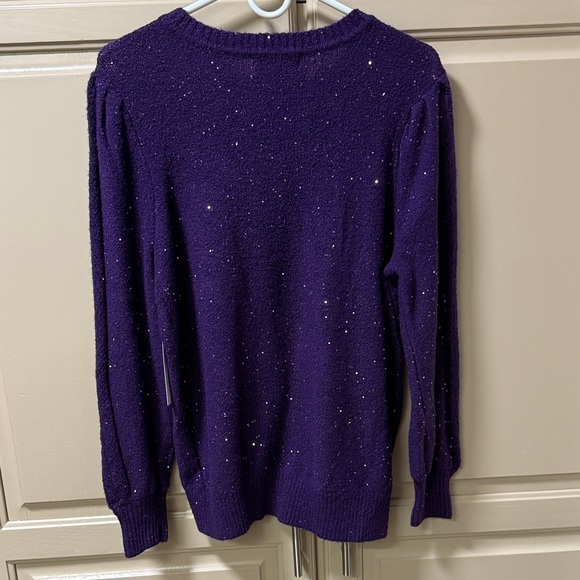 Liz Claiborne Purple Crew Neck Sweater - Picture 3 of 7